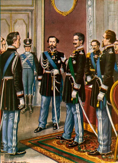 De abdicatie van Karel Albert ten gunste van Victor Emmanuel door Tancredi Scarpelli